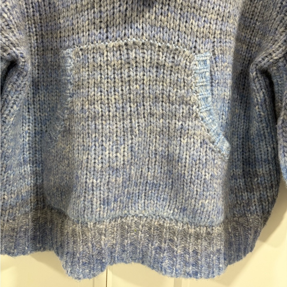 LoveShackFancy Remington Hoodie Sweater Blue Horizon Alpaca Merino Wool XS/S - Picture 2 of 7